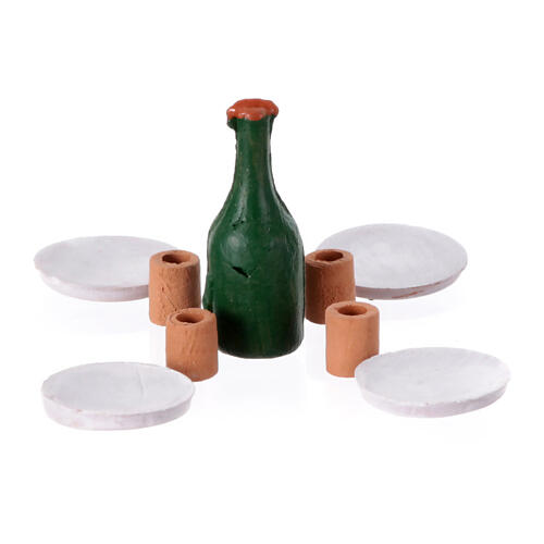 Terracotta table accessories set 9 pieces 2.5 cm 3