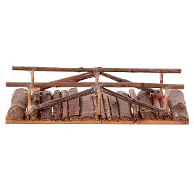 Holzbrücke, rustikal, Krippenzubehör, neapolitanischer Stil, für 6-8 cm Krippe, 5x15x5 cm
