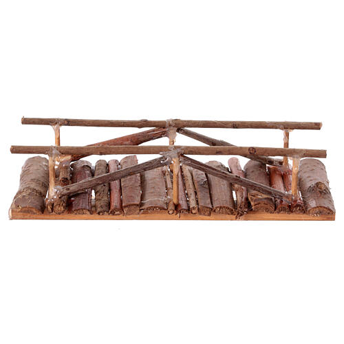 Holzbrücke, rustikal, Krippenzubehör, neapolitanischer Stil, für 6-8 cm Krippe, 5x15x5 cm 1