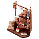 Cheese and meat stall for 6 cm Neapolitan Nativity Scene, wood and terracotta, 10x10x5 cm s2