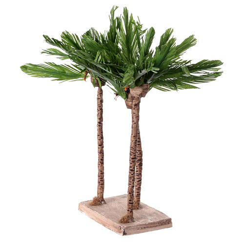 Set of 3 palm trees on a socle, 35x15x10 cm, for 10-16 cm Neapolitan Nativity Scene 2