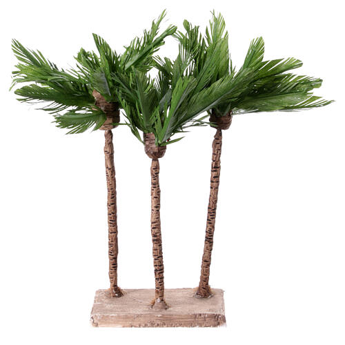 Trio de palmiers sur base 35x15x10 cm crèche napolitaine 10-16 cm 3