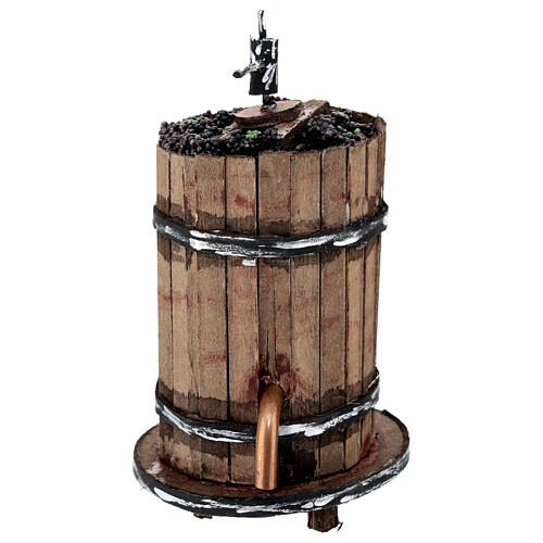 Weinpresse, Krippenzubehör, neapolitanischer Stil, für 16 cm Krippe, 15x10x10 cm 1