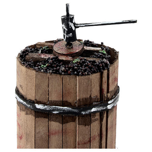 Prensa para vino belén napolitano 16 cm madera 15x10 cm 2