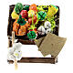Verkaufstisch mit verschiedenen Gemüse, Krippenzubehör, neapolitanischer Stil, für 8-10 cm Krippe, 5x5x2 cm s1