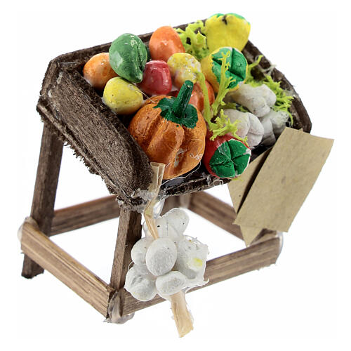 Banchetto presepe Napoli 8-10 cm verdure terracotta 5x5x2 cm 3