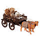 Ochsen-Karren mit Arbeitsgeräten und Heuballen als Last, Krippenzubehör, neapolitanischer Stil, für 10 cm Krippe, 10x30x15 cm s3