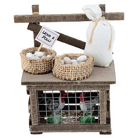 Banchetto uova e galline presepe napoletano 10-12 cm 10x10x5