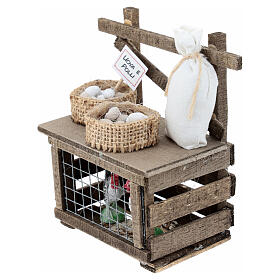 Banchetto uova e galline presepe napoletano 10-12 cm 10x10x5