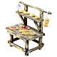 Banco pizza e pane presepe napoletano 10-12 cm legno 10x10x5 cm s2