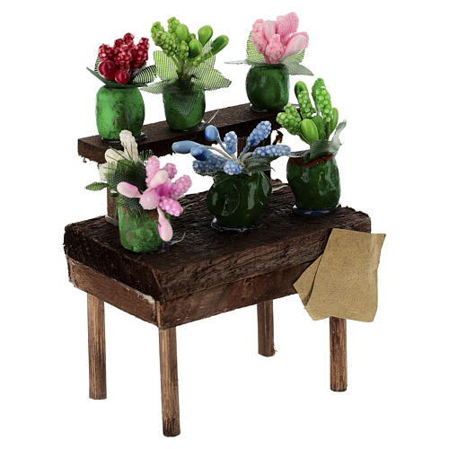 Mostrador flores belén napolitano 10 cm madera 10x10x5 cm 6