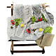 Marktstand mit Fischfilets, Krippenzubehör, neapolitanischer Stil, für 12 cm Krippe, 10x10x5 cm s1