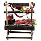 Marktstand mit Fleischwaren, Krippenzubehör, neapolitanischer Stil, für 10 cm Krippe, 10x10x5 cm s4