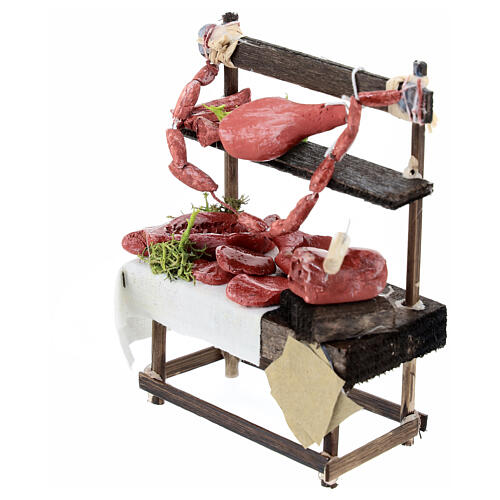 Banco mercato macelleria presepe Napoli 10 cm 10x10x5 cm 2