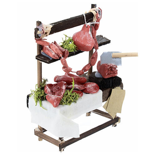 Banco mercato macelleria presepe Napoli 10 cm 10x10x5 cm 3
