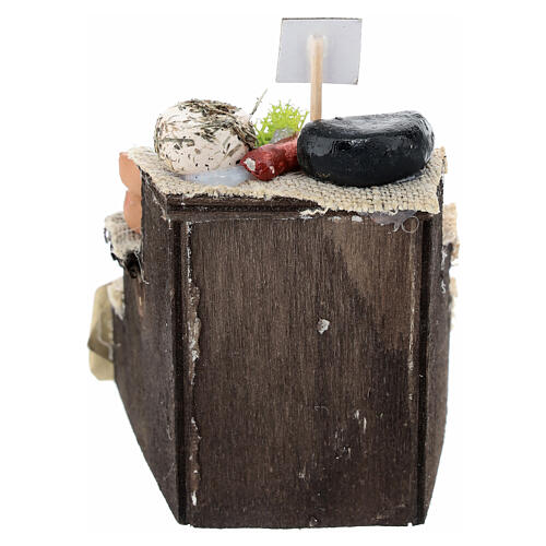 Banchetto formaggi presepe napoletano 10 cm legno 10x5x5 4