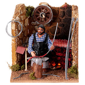 Movimento fabbro fucina luminosa presepe napoletano 8 cm