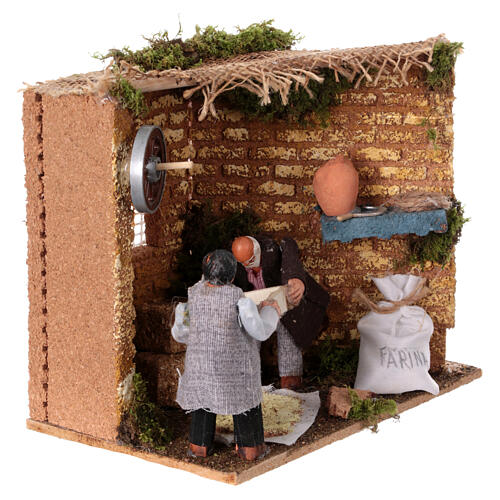 Para figurek przesiewających zboże, do ruchomej szopki neapolitańskiej, 8 cm 3