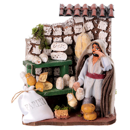 Neapolitan nativity scene animated cheese seller 8 cm 1