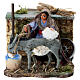 Farmer grooming a donkey, animated scene for 8 cm Neapolitan Nativity Scene s1