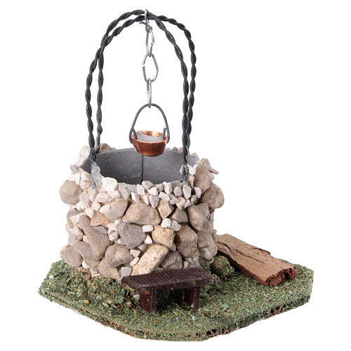 Neapolitan nativity scene well for statues 10 cm wood 10x10x10 cm 3