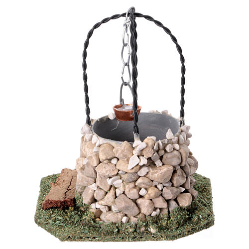 Neapolitan nativity scene well for statues 10 cm wood 10x10x10 cm 4