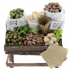 Stand vendeur légumes pour marché 5x10x5 cm crèche napolitaine 12 cm