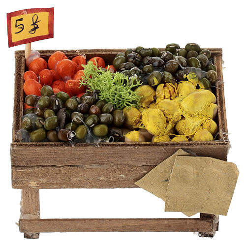 Barraca de verduras 5x10x5 cm presépio napolitano 12 cm 1