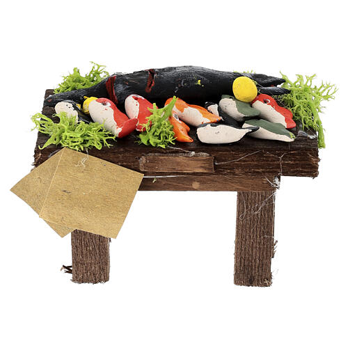 Stand poissonnier pour marché 5x10x5 cm crèche napolitaine 10 cm 1