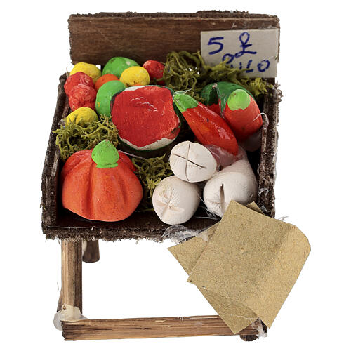 Banco frutta mercato presepe napoletano 8 cm terracotta 5x10x5 cm 1