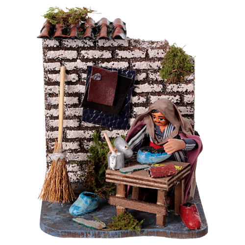 Ciabattino movimento presepe napoletano 8 cm 15x10x15 cm 1