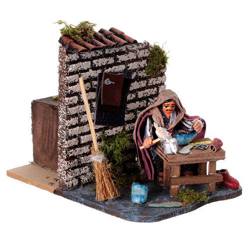 Ciabattino movimento presepe napoletano 8 cm 15x10x15 cm 3