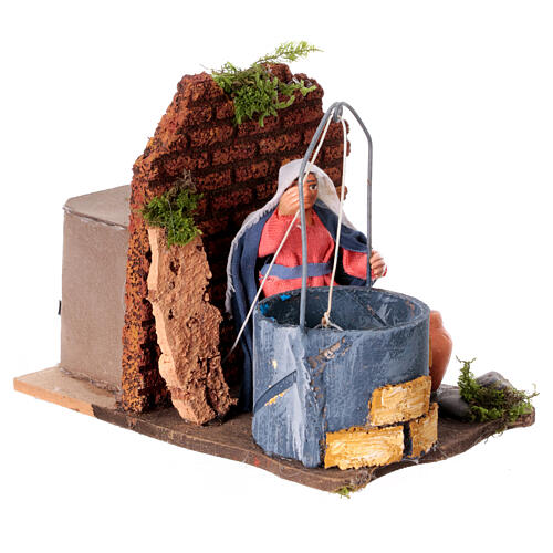 Water carrier by the well, animated scene for 8 cm Neapolitan Nativity Scene 4
