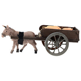 Wóz załadowany prosiętami, szopka neapolitańska 8 cm, 5x15x5 cm