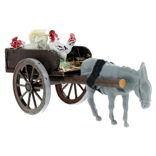 Carro galline presepe 8 cm napoletano 5x15x5 cm 3