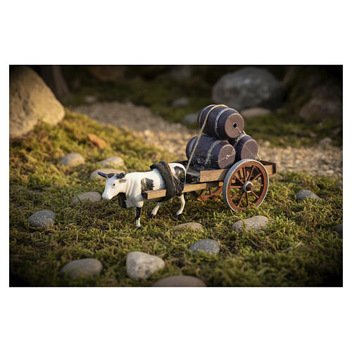 Carrito barriles belén 8 cm Nápoles 5x15x5 cm 2