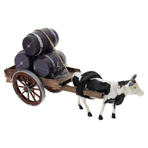Carrito barriles belén 8 cm Nápoles 5x15x5 cm 3
