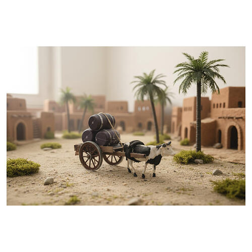 Carrito barriles belén 8 cm Nápoles 5x15x5 cm 4