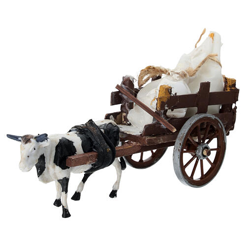 Carro sacos harina belén 8 cm Nápoles 5x15x5 cm 2