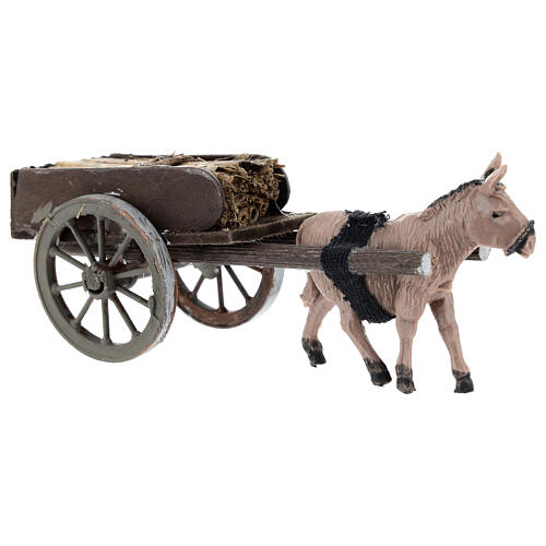 Carro fieno presepe napoletano 8 cm 5x15x5 cm 3