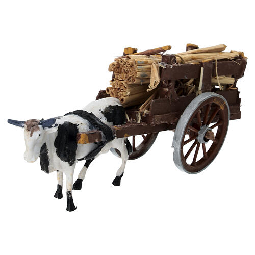 Carro fieno presepe napoletano 8 cm 5x15x5 cm 2