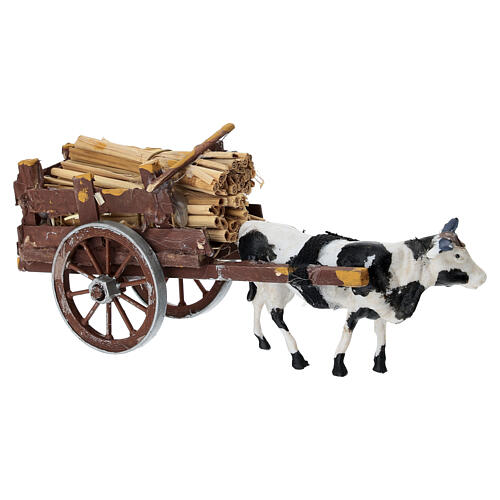 Carro fieno presepe napoletano 8 cm 5x15x5 cm 3