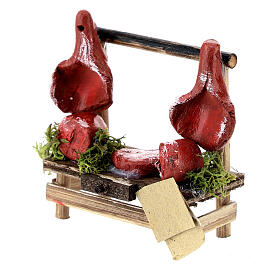 Banchetto macelleria presepe 6 cm Napoli 5x5x3 cm