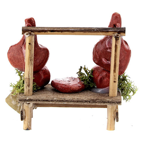Banchetto macelleria presepe 6 cm Napoli 5x5x3 cm 4