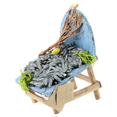 Nativity scene miniature fish stand 6 cm Naples 5x4x5 cm 2