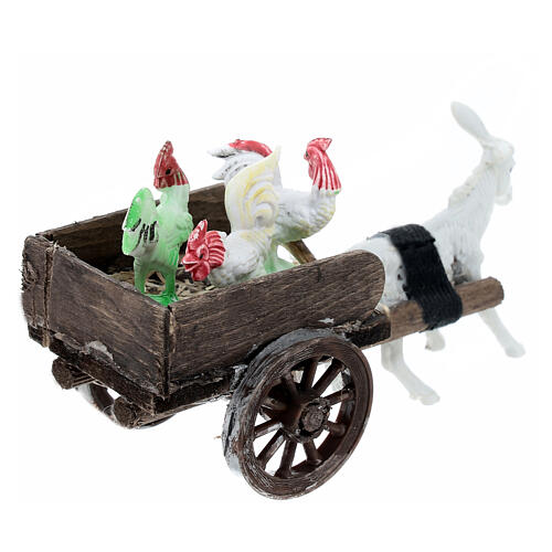 Carro presepe 8 cm galline miniatura Napoli 5x5x10 cm 4