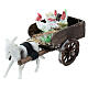 Wóz z kurami w miniaturze, szopka z Neapolu 8 cm, 5x5x10 cm s2
