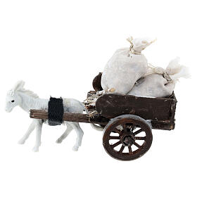 Carro presepe 8 cm sacchi farina Napoli 10x5x10 cm