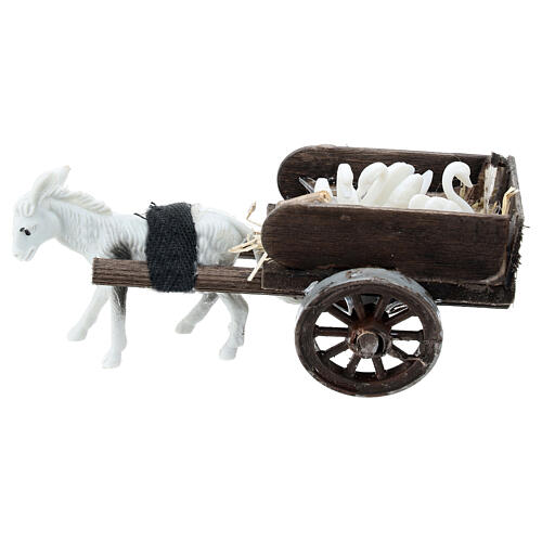 Carro cigni presepe napoletano 8 cm 5x5x10 cm 1