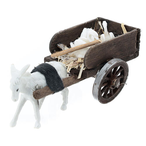 Carrinho com cisnes presépio napolitano 8 cm 5x5x10 cm 2